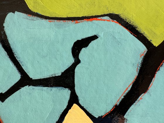 "Woman Clown" Original Painting Green