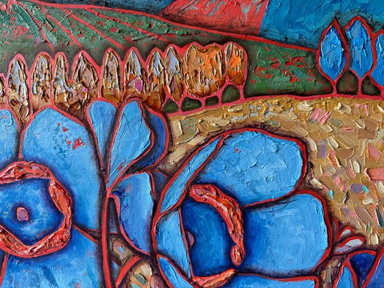 "Girl with a Rabbit" oil painting