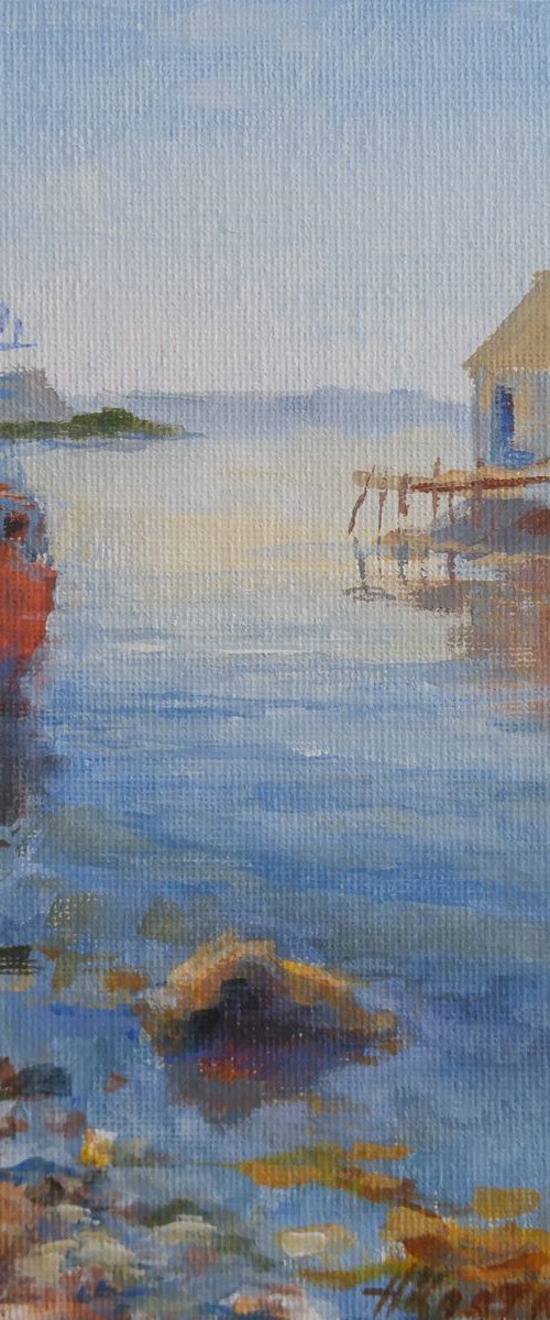 The bay (5x7x0.1'') (framed 8.7x7x0.5") by Alexander Koltakov