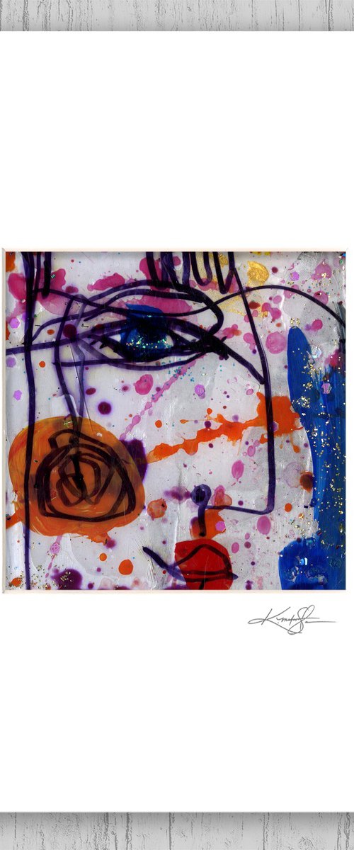 Mixed Media Funky Face 20 by Kathy Morton Stanion