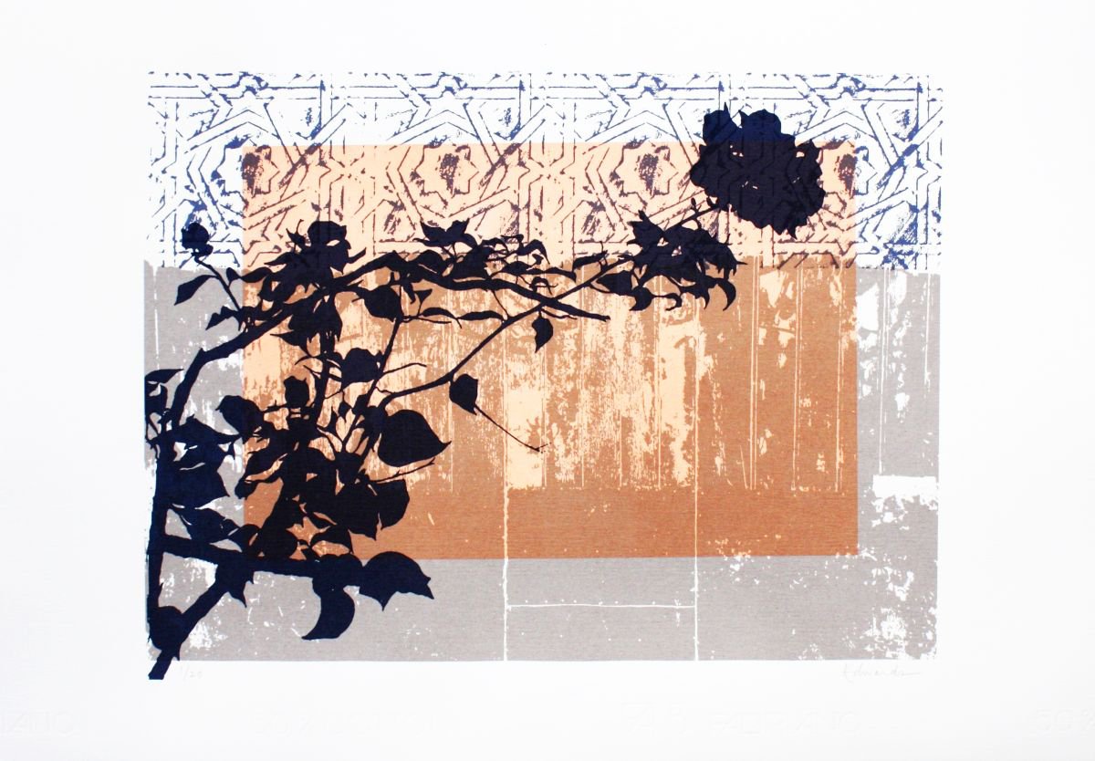 Botanical Screenprint By Kath Edwards, 20 X 14", Wallflower 1, Original Artwork