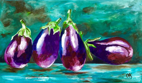 Aubergines. Still life.