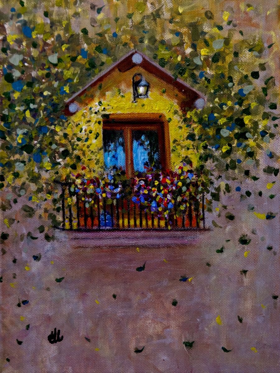 Impressionistic Landscape Acrylic Painting By Cristina Mihailescu, 9 X 12, Summer Breeze, Original Artwork