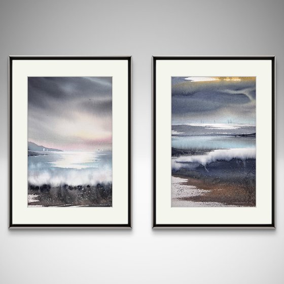 Sea and Silence (Diptych)