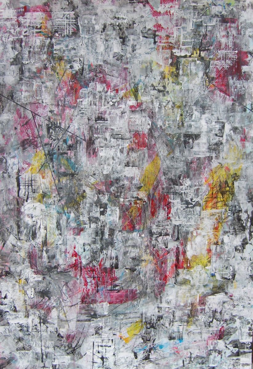 Abstract Painting By The Most Active, 26 X 39", You Seem Distracted, Original Artwork