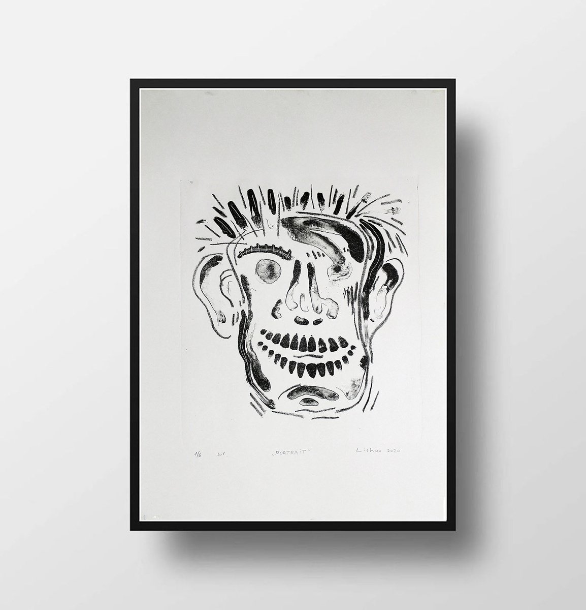 Expressive Portrait Limited Edition Print By V. Lishko, 14 X 20", Portrait, Original Artwork