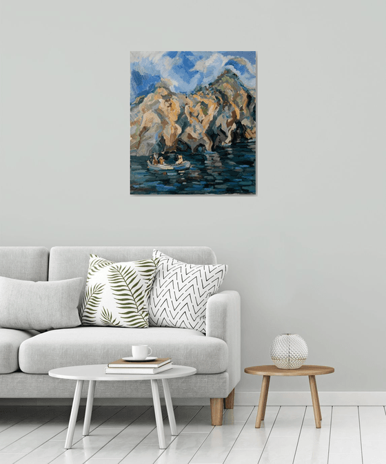 Seaside oil painting