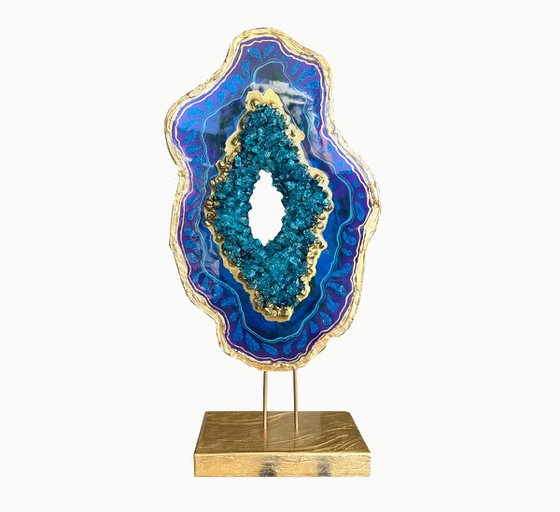 Geode Slice Luxiry "Peacock"