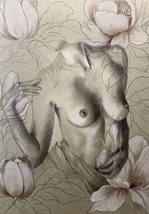 Among the flowers by Elvira Sultanova
