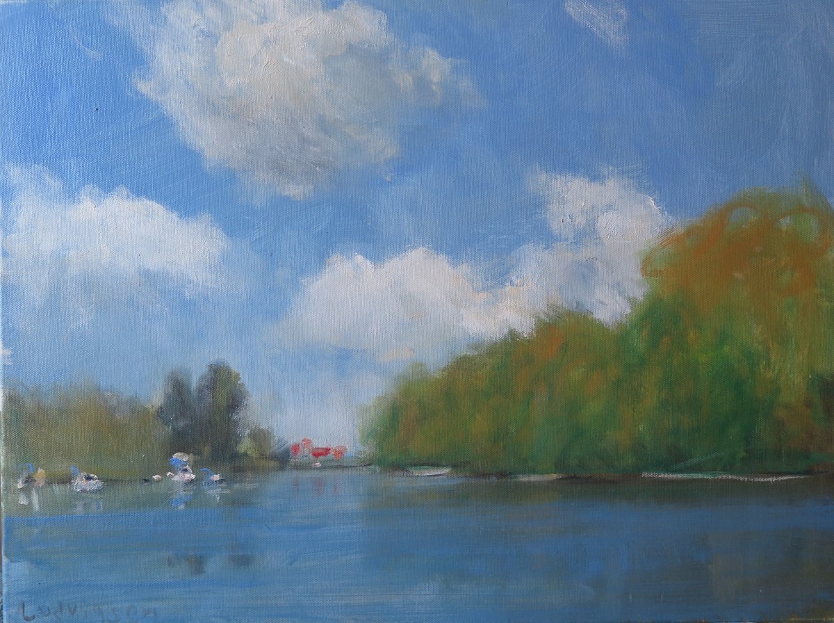 The Ouse Near York By Malcolm Ludvigsen, 24 X 18, Artwork For Sale On Artfinder