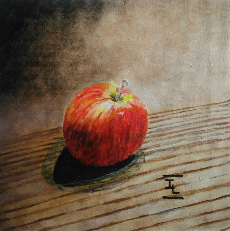The Red Apple Oil Painting By Isabelle Lucas Artfinder