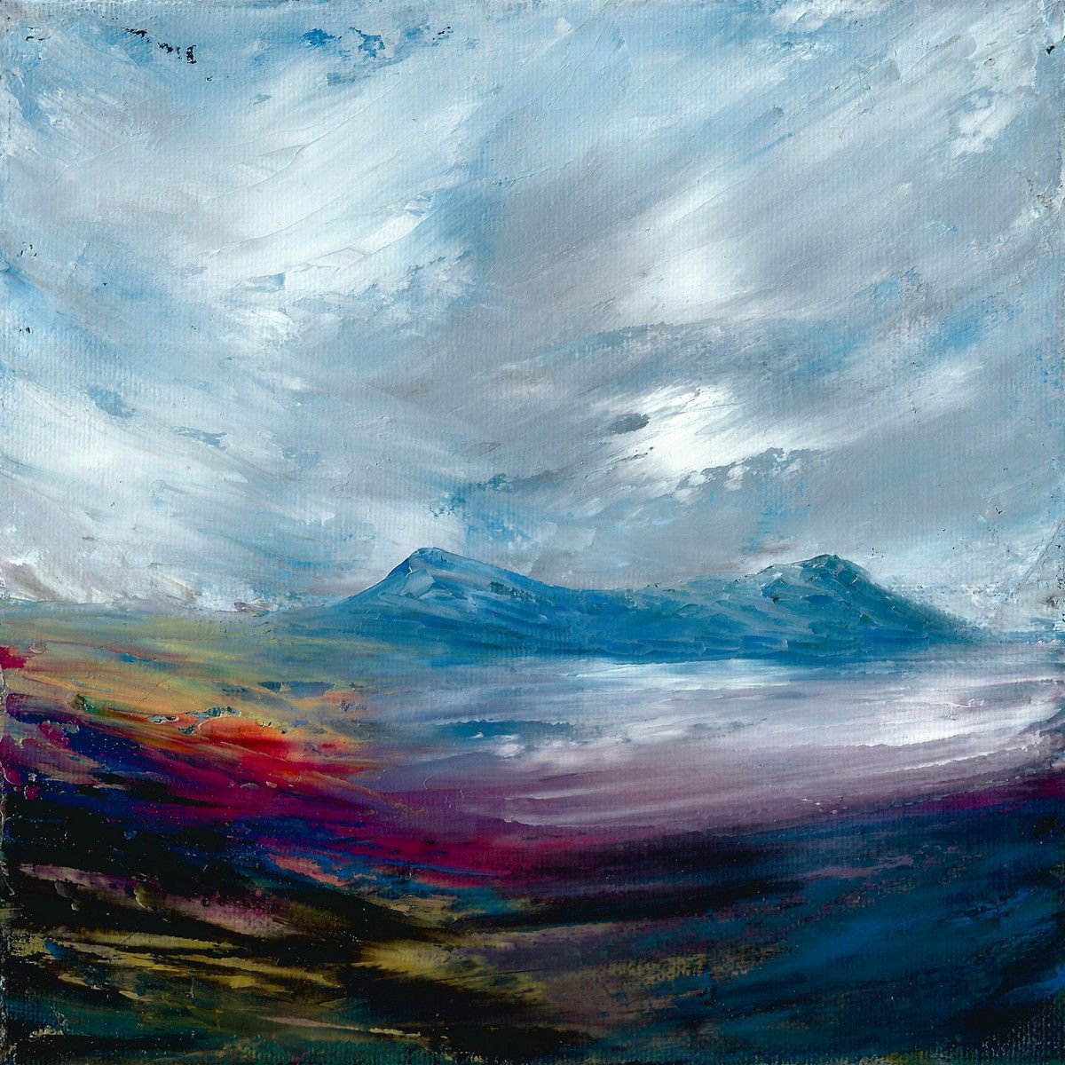 Expressive Landscape Oil Painting By Oconnart, 10 X 10", Island Bay, Original Artwork