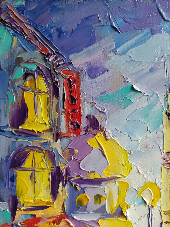 Walk near Big Ben - cityscape, umbrella, oil painting, city, gift idea, gift, oil painting, Big Ben, London, United Kingdom