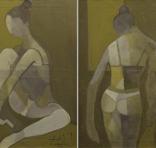 Ballet class. Diptych by Zaza Kharabadze