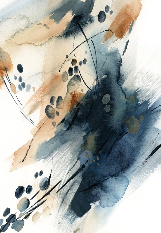 Abstract in Blue and Terracotta n.7