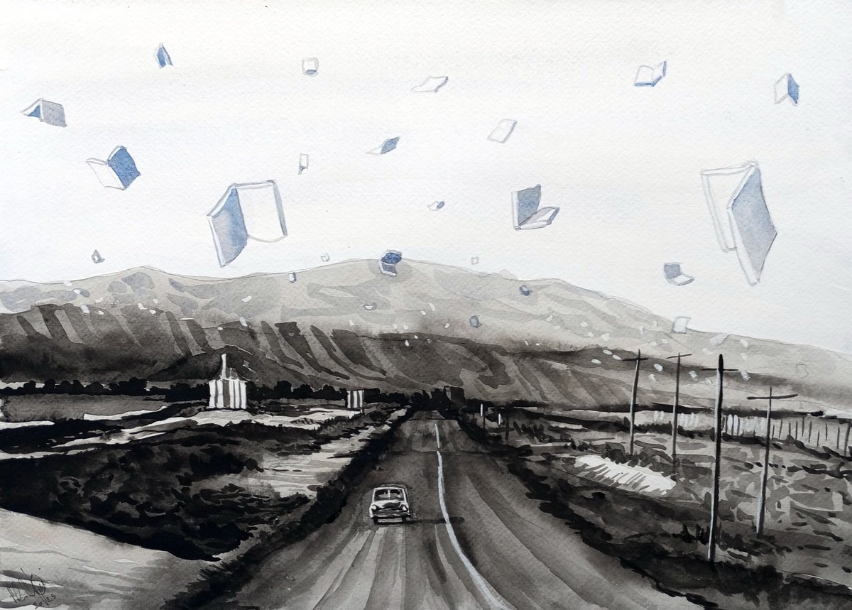 Surrealistic Watercolour , Windy By Paolo Beneforti, 17 X 12, Artwork For Sale On Artfinder
