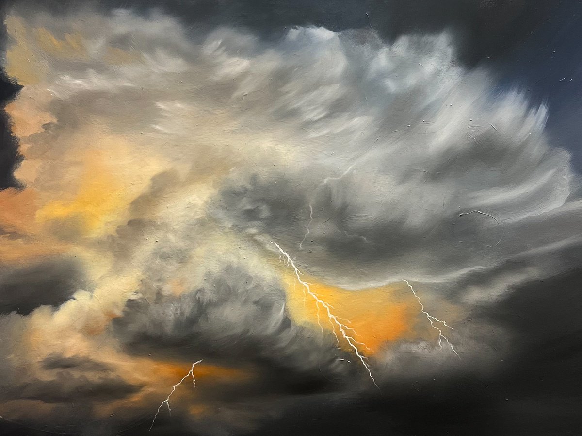 Impressionistic Landscape Oil Painting By Simona Nedeva, 24 X 18", Let Your Light Shine, Original Artwork