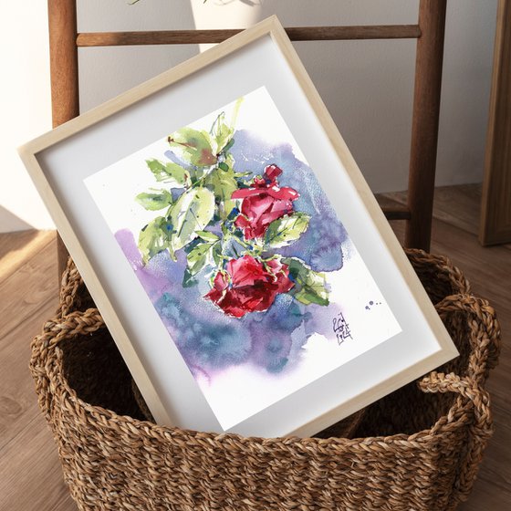 "Red Garden Roses"
