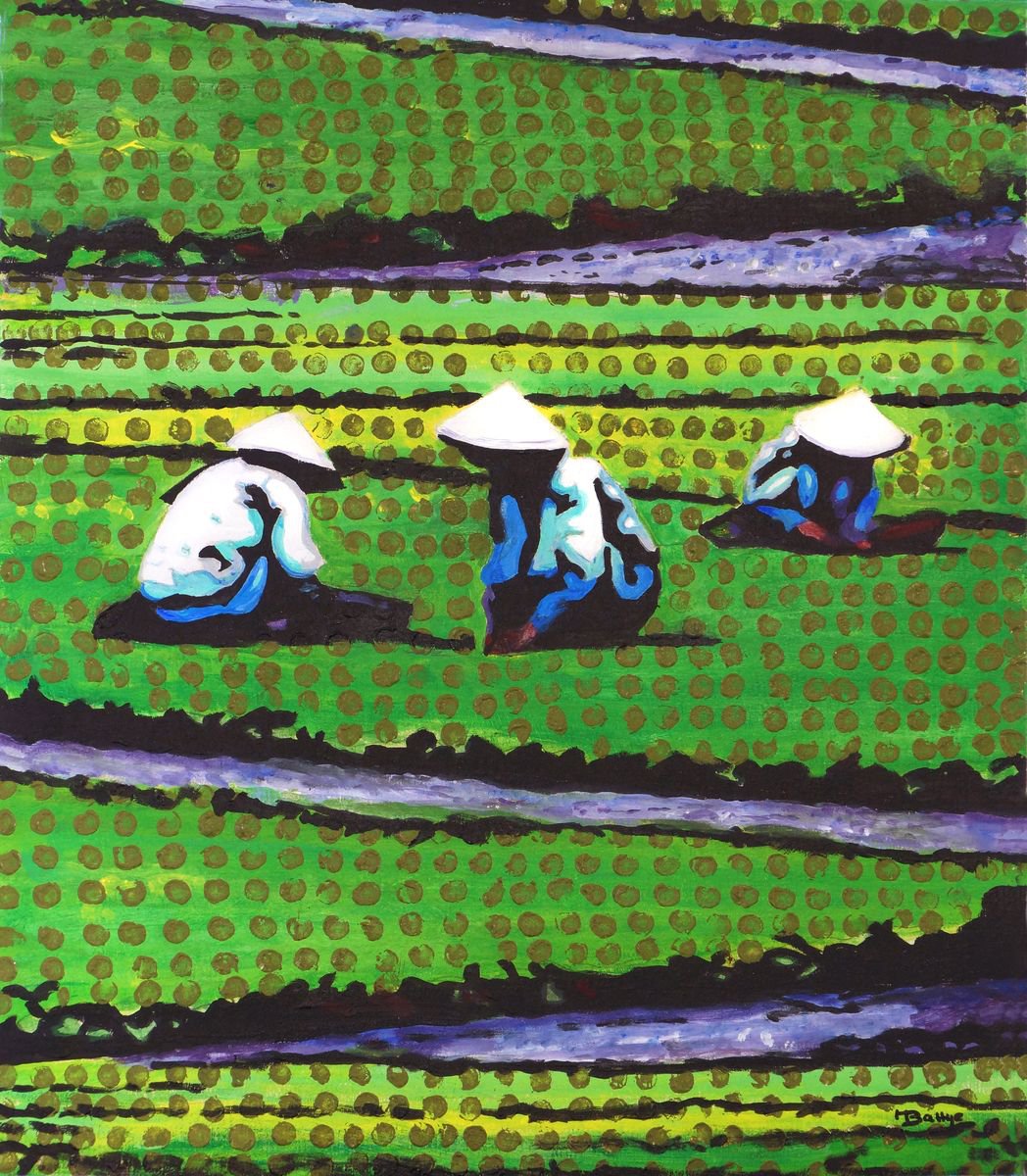Tending The Greens - Framed - Ready To Hang - Acrylic Painting by Margaret Battye