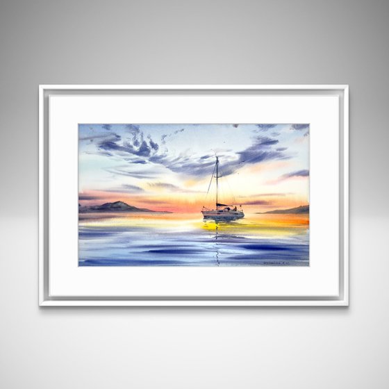 Yachts at sunset #7