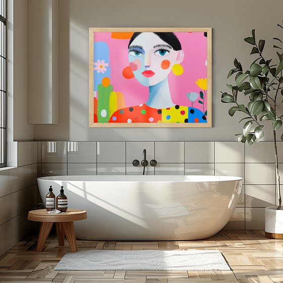 Polka Dot Woman Portrait