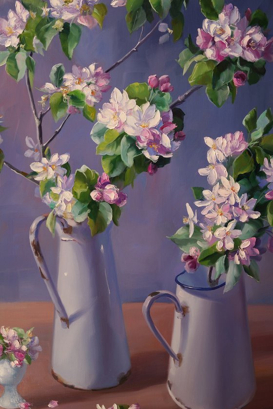 "Still life with flowering branches"