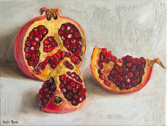 Pomegranate on white