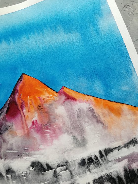 Moutain range painting