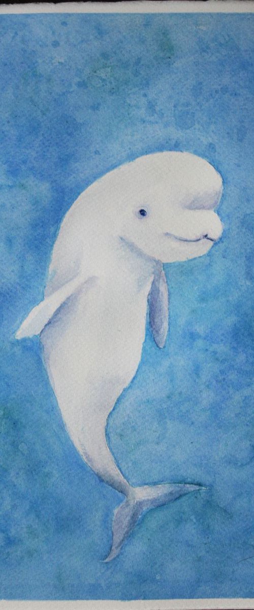 Beluga  / Original Painting by Salana Art