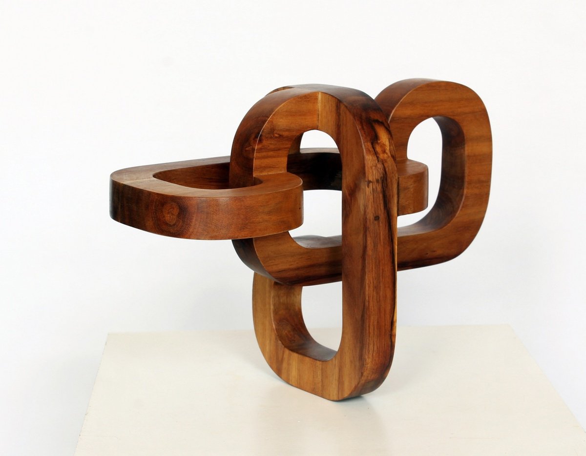 Geometric Abstract Wood Sculpture By Nikolaus Weiler, 11 X 8", 6Hoch3_Limited 6, Original Artwork