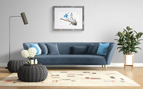 Blue Irises and Others Insects