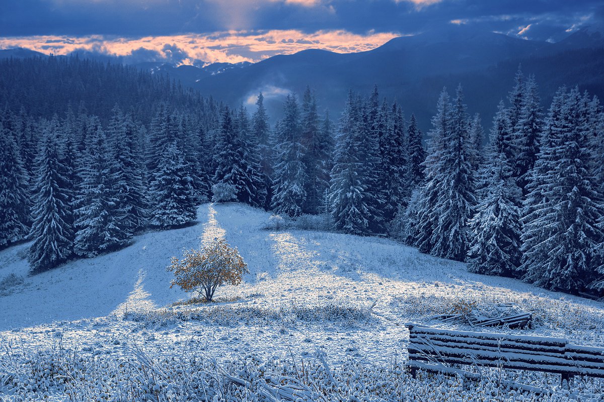 First snow in the mountains. by Valerix