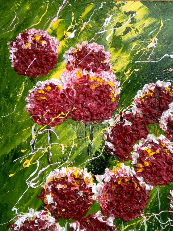 Dandelions oil impasto painting