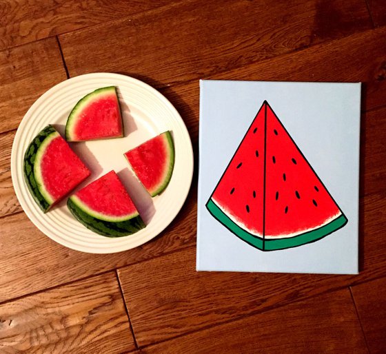Watermelon Pop Art Acrylic Painting On Canvas