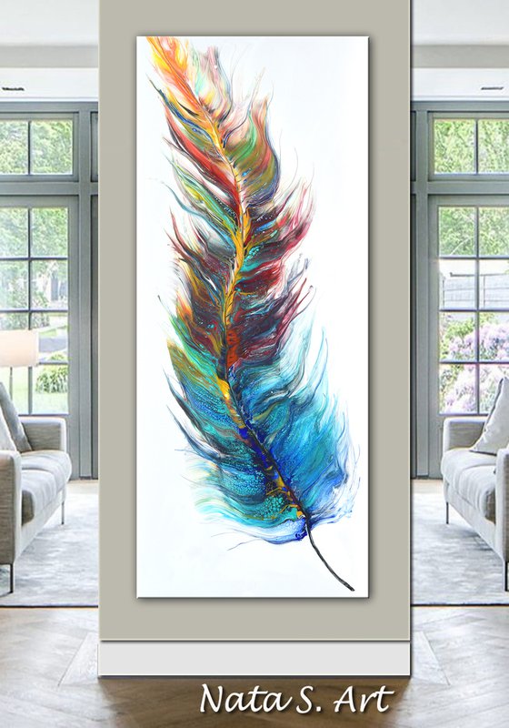 Magic Feather - Large Painting 72" x 30"