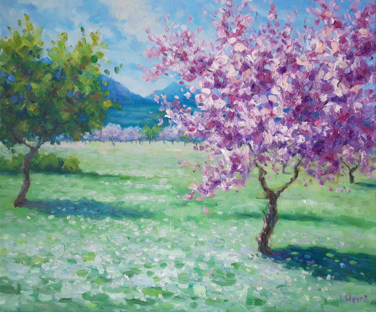 Spring landscape in the valley by Irena Heinz