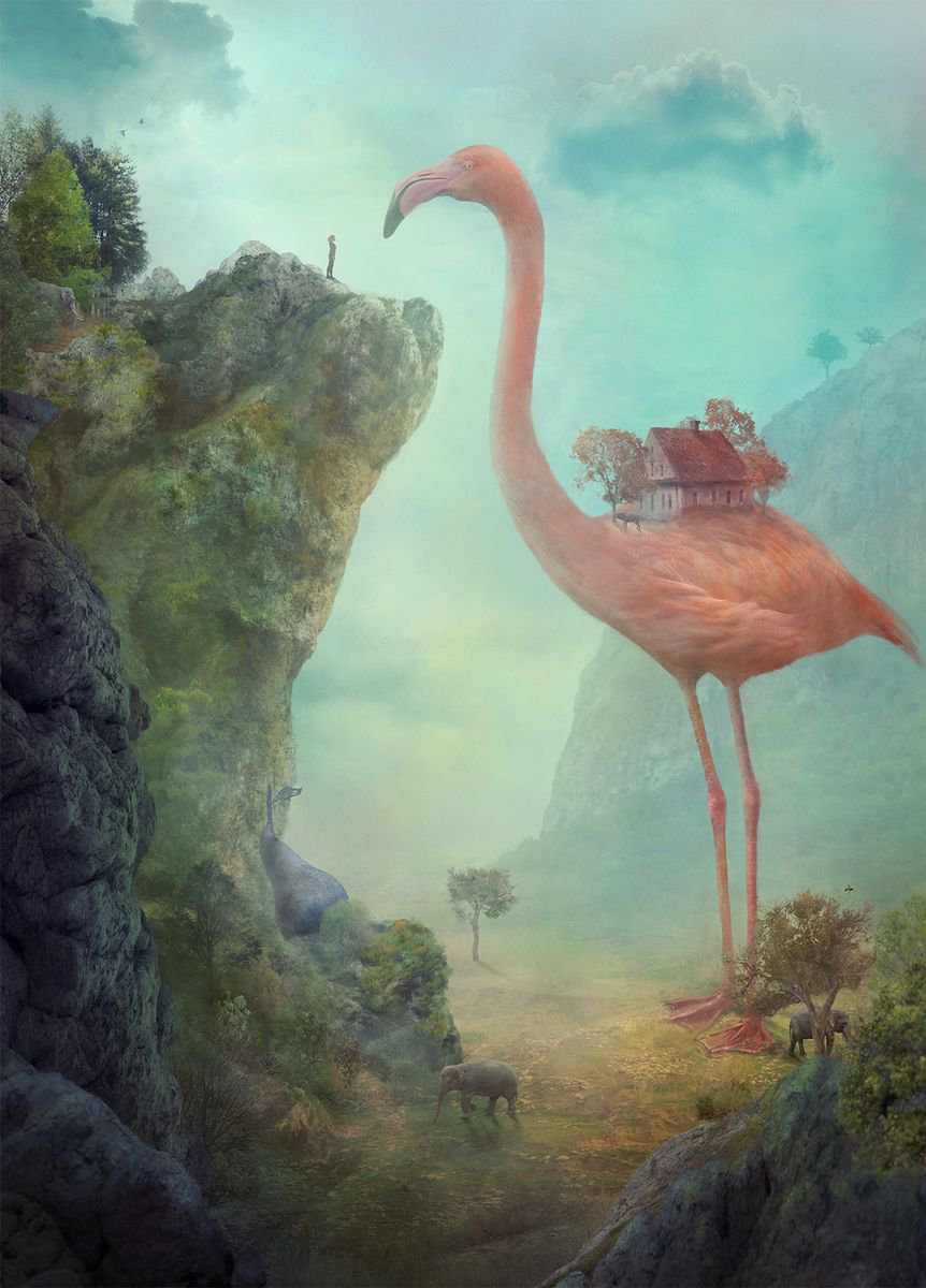Surrealistic Landscape Photograph By Nikolina Petolas, 25 X 35", Wanderer, Original Artwork