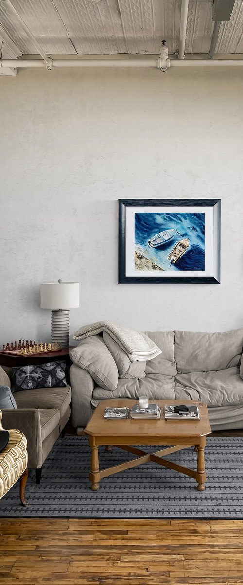 Bound by the sea, original watercolour by Natalia Butenko