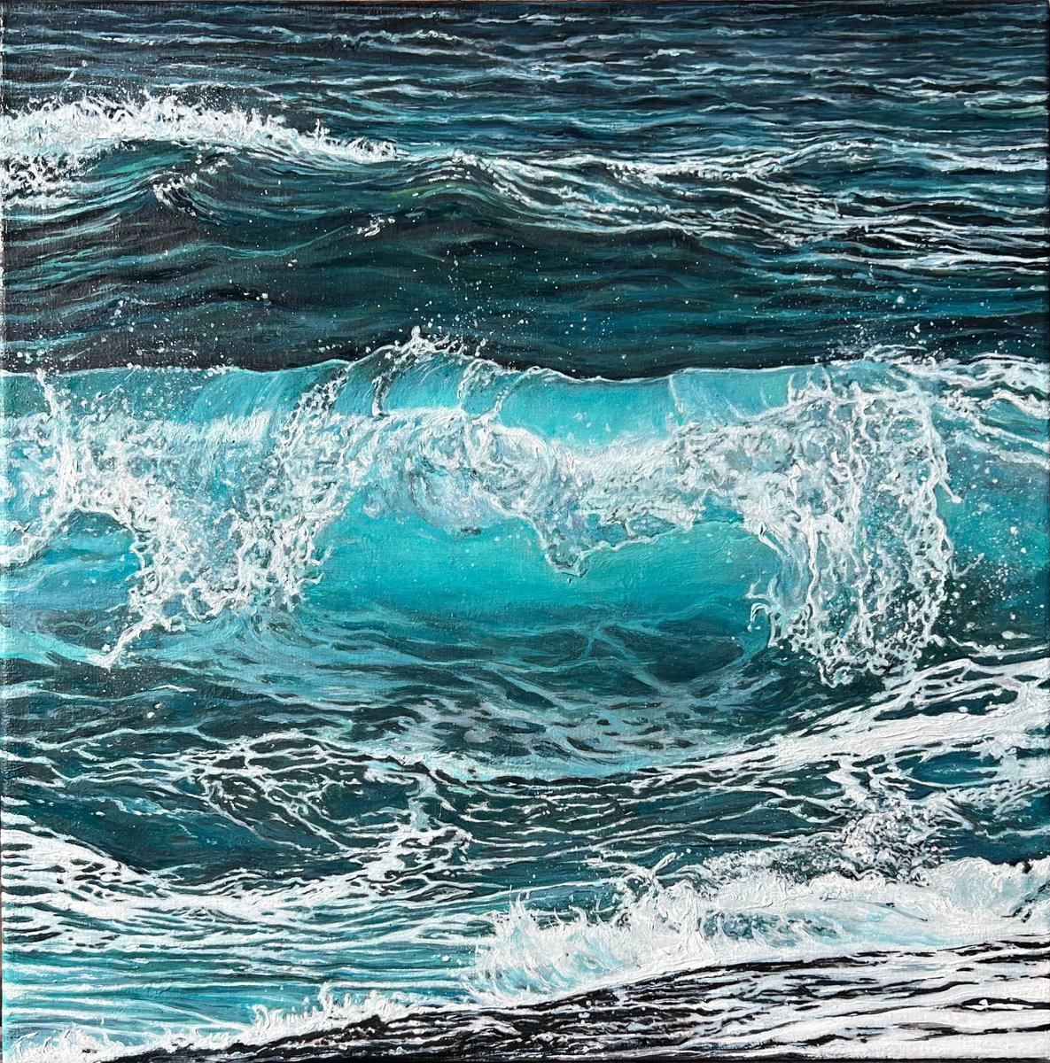 Impressionistic Landscape Oil Painting By Daria Dudochnykova, 12 X 12, Splash Of Silence, Original Artwork