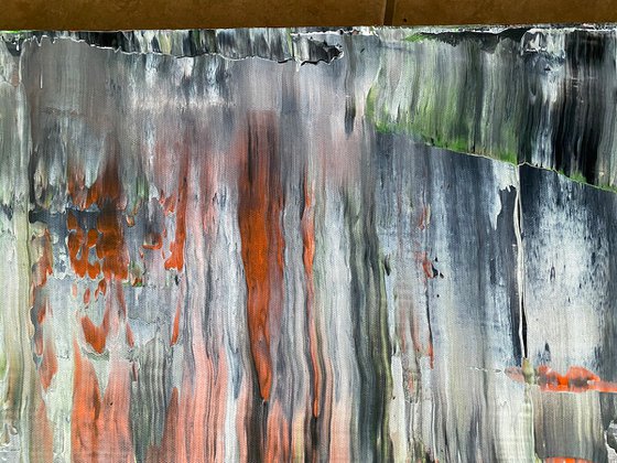 "It's All Goo" - Original PMS Abstract Acrylic Painting On Canvas - 30" x 16"