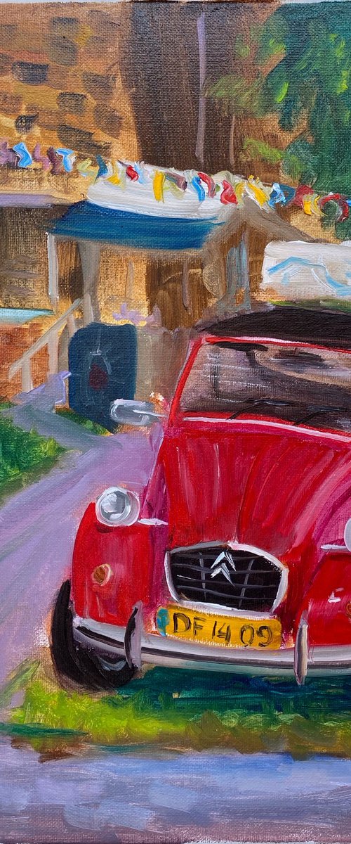 Red Citroën 2Cv by Dmitry Fedorov