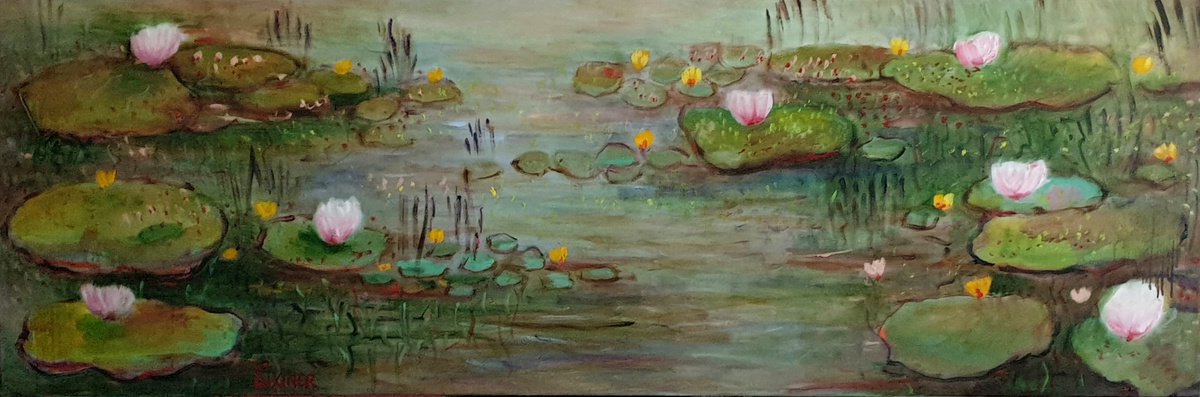 Water Lilies By Leo Baxiner, 59 X 20, Artwork For Sale On Artfinder