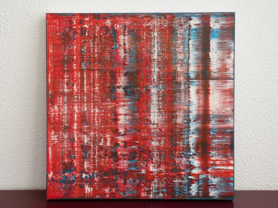 50x50 cm Red Abstract Painting Abstract landscape painting