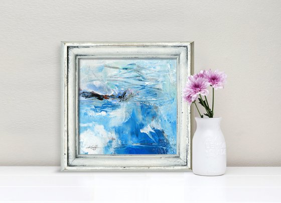 Serenity Abstraction 6 - Framed Abstract Painting by Kathy Morton Stanion