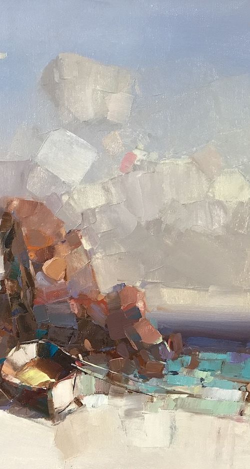 Seashore, Original oil painting, Handmade artwork, One of a kind by Vahe Yeremyan