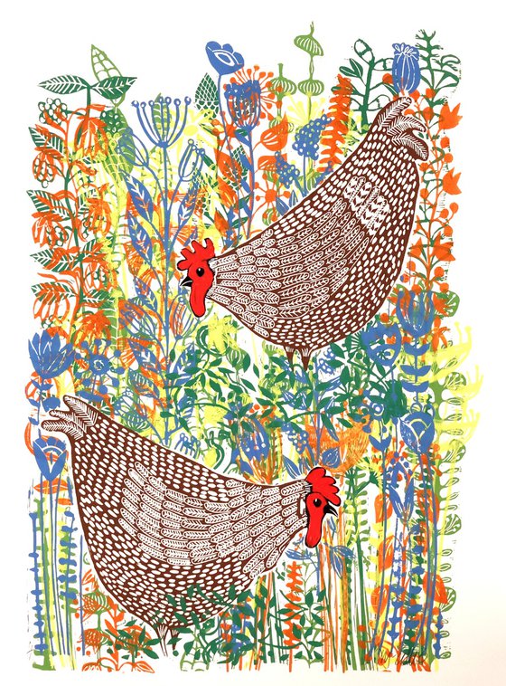 Hens in the yard