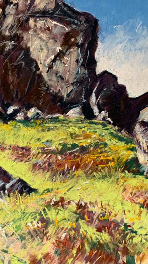 Cow and Calf in Winter Sun by Andrew Moodie