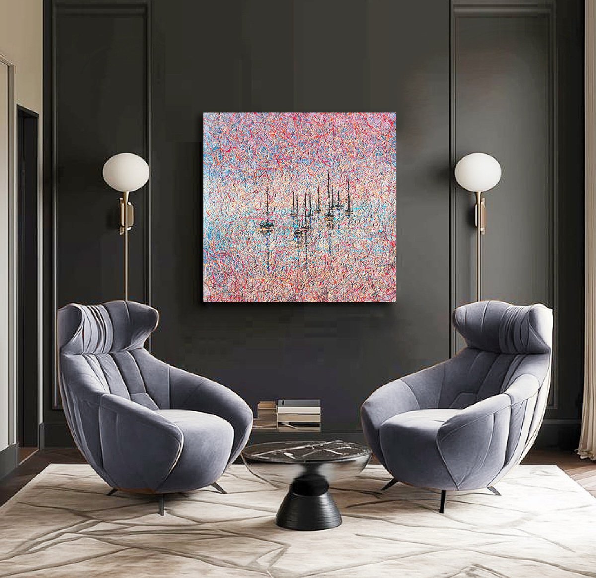 Impressionistic Landscape Acrylic Painting By Nadiia Antoniuk, 37 X 45", A Quiet Reminder, Original Artwork