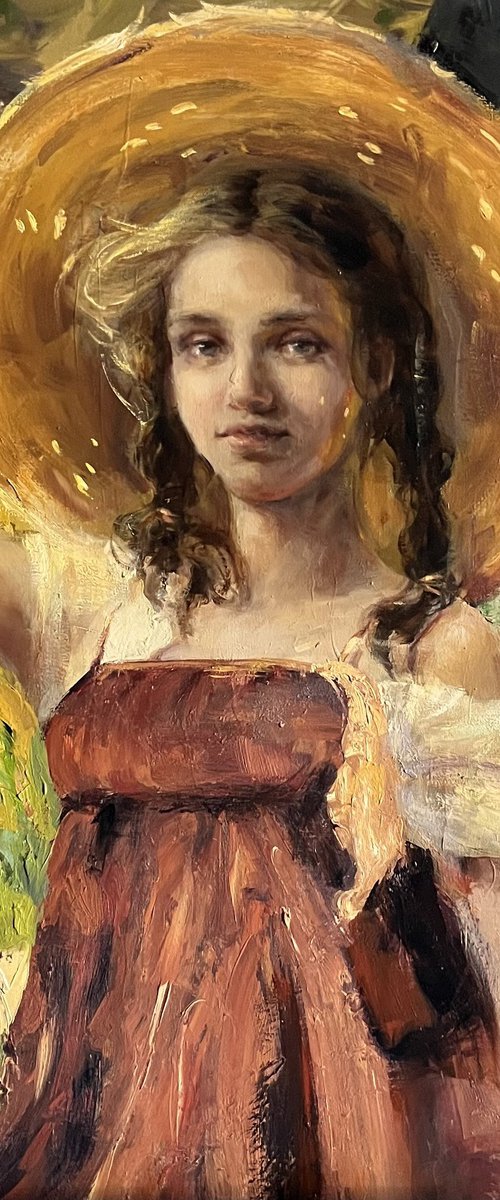 GIRL IN A STRAW HAT - SUNNY by Elena Mashajeva-Agraphiotis