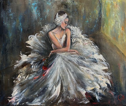 Prima, ballerina, ballerina bow, ballet dress, ballet, white dress, rose, ballerina picture by Natalie Demina